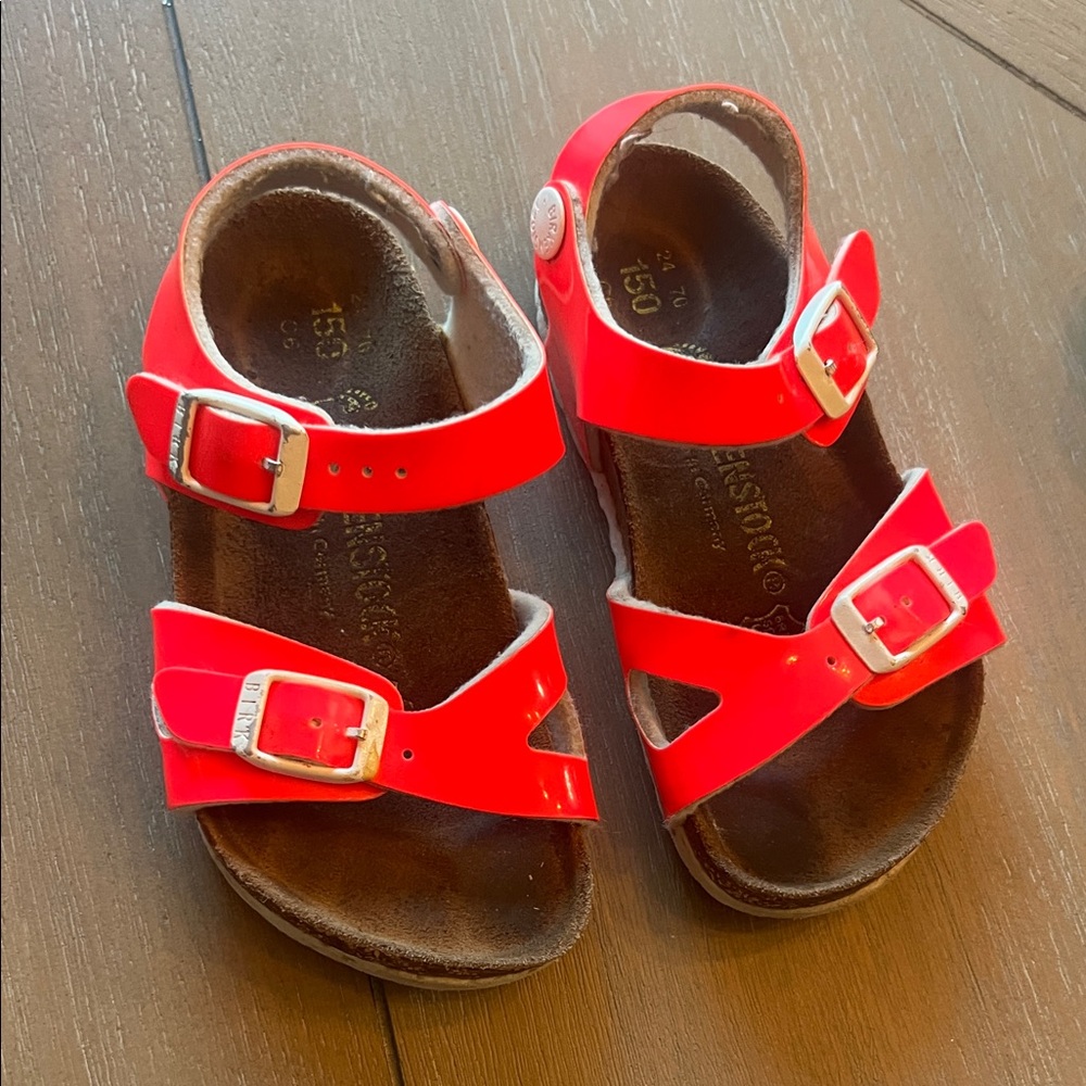 Birkenstock Kids Bright Pink/Red Sandals